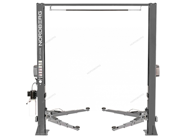 Подъемник гидравлический автомобильный двухстоечный 4т с верхней синхронизацией + снятие со стопоров с одной колонны 380в N4122HM-4G