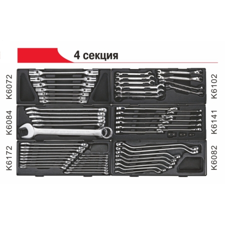 Тележка инструментальная 8 секций (JTC-5641) с набором инструментов 496 предметов JTC