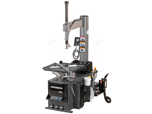 Станок шиномонтажный полуавтомат, двухскоростной, стол с накладками, взрывная накачка, 380 В, серый 4639G 380 (NORDBERG)