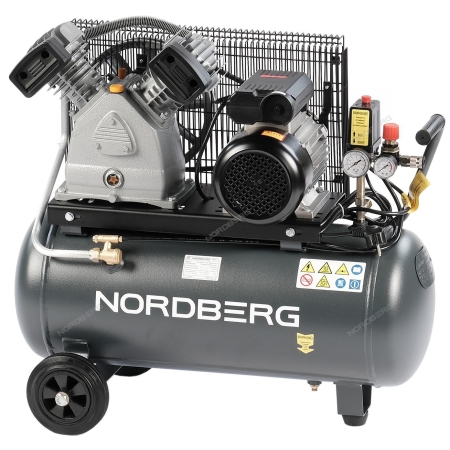 Компрессор поршневой с ременной передачей, 220 В, ресивер 50 л, 420 л/мин NCP50/420A ( NORDBERG)