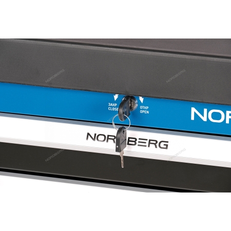 Тележка инструментальная, 2 выдвижных ящика, 2 полки с дверцами T4 (NORDBERG)