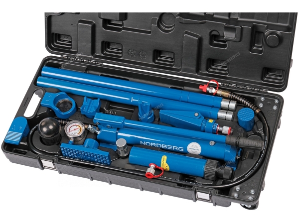 Растяжка рихтовочная c манометром в кейсе, усилие 10 т, 15 предметов N3811 (NORDBERG)