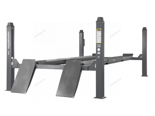 Подъемник четырехстоечный 5 т, без траверсы, для сход-развала, механическое снятие, серый 4450_MG (NORDBERG)