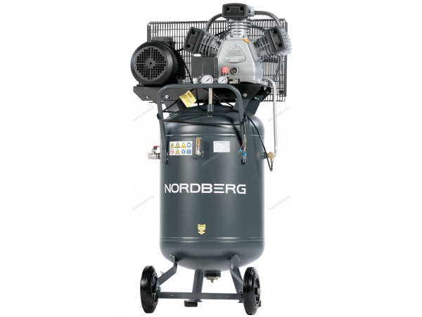 Компрессор вертикальный поршневой с ременной передачей 380 В, ресивер 100 л, 580 л/мин  NCPV100/580 (NORDBERG)