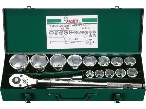 Набор торцевых головок на 3/4" Hans, 6616M