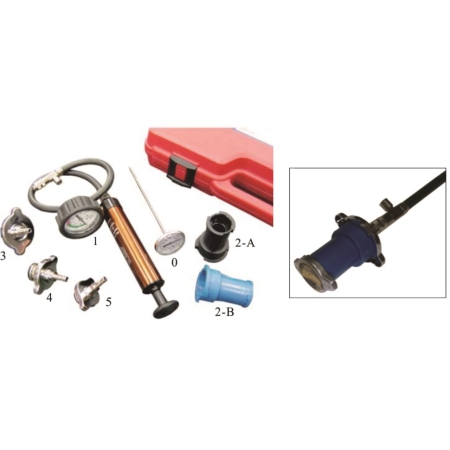 Набор инструментов для тестирования герметичности системы охлаждения 7 предметов в кейсе JTC