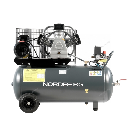 Компрессор поршневой с ременной передачей, 380 В, ресивер 100 л, 580 л/мин NCP100/580 (NORDBERG)