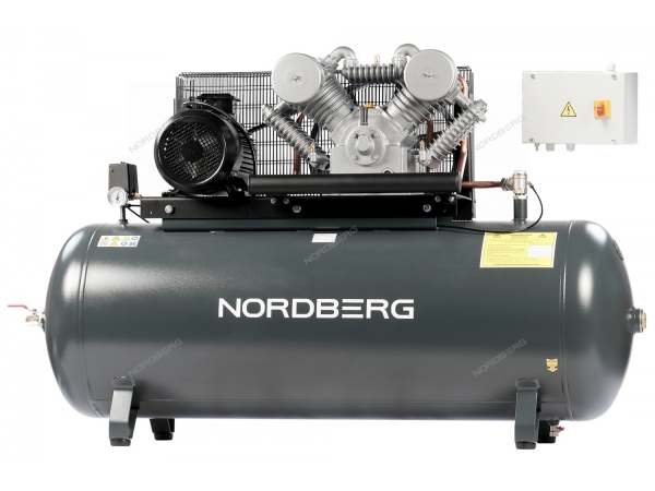 Компрессор поршневой с ременной передачей 380 В, ресивер 500 л, 1400 л/мин NCP500/1400-16 (NORDBERG)
