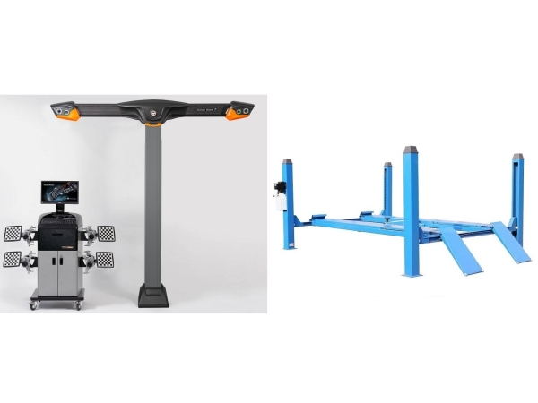 TS5.5D-4L Подъемник 4-хст. г/п 5,5 т, 380 V с траверсой+T 7204 TAS Стенд сход-развал 3D Техно Вектор