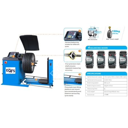 Комплект ES-52D Шиномонтажный стенд грузовой 14-42”, 380В+ES-850 Балансировочный станок 380V