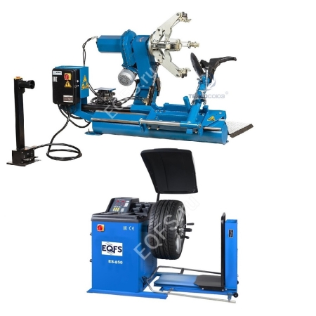 Комплект ES-26D Шиномонтажный стенд (380 В) полуавтомат+ES-850 Балансировочный станок 380V