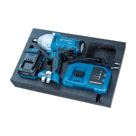 Гайковерт аккумуляторный, 1/2\", 20 В, 1000 Нм, с аккумулятором 6А и зарядным устройством NE810K (NORDBERG)