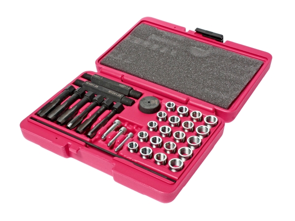 Набор инструментов для восстановления резьбы под свечи накаливания 33 предмета в кейсе JTC