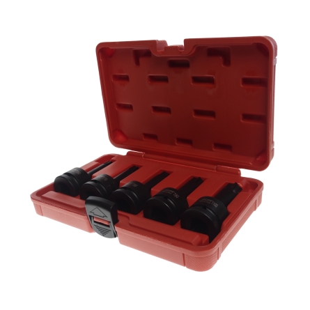 Набор головок ударных TORX 3/4" 5 шт.(T60,T70,T80,T90,T100) L=100мм в кейсе JTC
