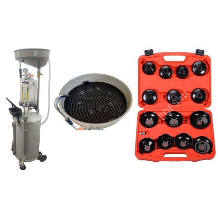 Комплект: Маслосборник + Набор съемников масляных фильтров