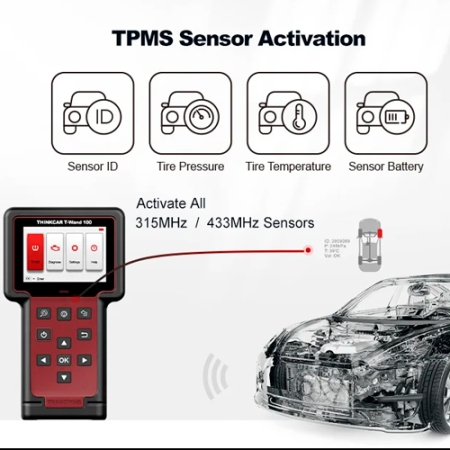 3,5" Сканер датчиков TPMS Thinkcar T-wand 100