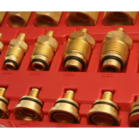 Набор адаптеров для тестирования автокондиционера (европейские и американские автомоб.) в кейсе JTC