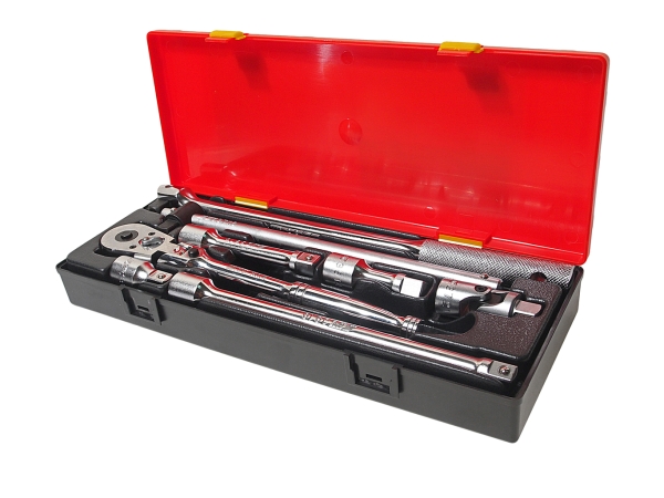 Набор инструментов 8 предметов слесарно-монтажный 1/2" (ключ трещот.,воротки,удлинит.) в кейсе JTC