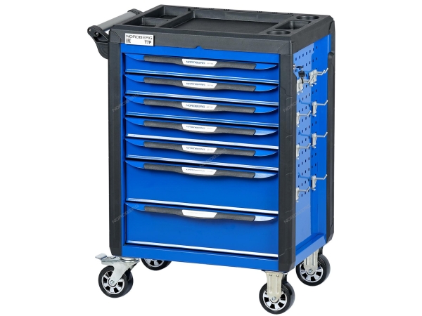 Тележка инструментальная, 7 выдвижных ящиков, с системой защиты от опрокидывания, синяя T7P(B) (NORDBERG)
