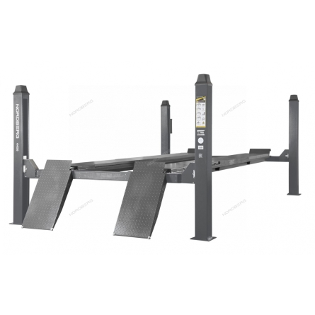 Подъемник четырехстоечный 5 т, без траверсы, для сход-развала, механическое снятие, серый 4450_MG (NORDBERG)