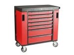 Тележка инструментальная 7 секций красная с двумя боковыми ящиками JTC