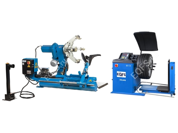 Комплект ES-26D Шиномонтажный стенд (380 В) полуавтомат+ES-850 Балансировочный станок 380V