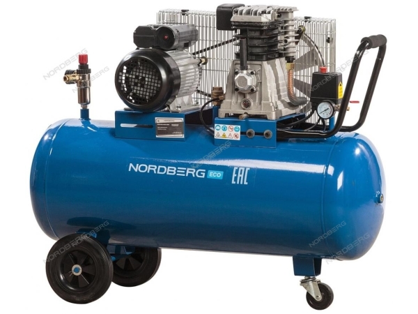Компрессор поршневой с ременным приводом, объем 100 л  NCE100/400-220 (NORDBERG)
