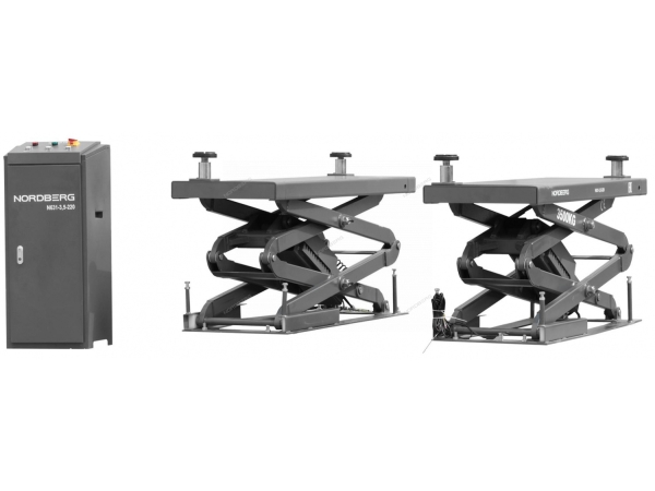 Подъемник ножничный автомобильный 3,5т мобильный с встроенными адаптерами для SUV 220в N631-3,5G_220