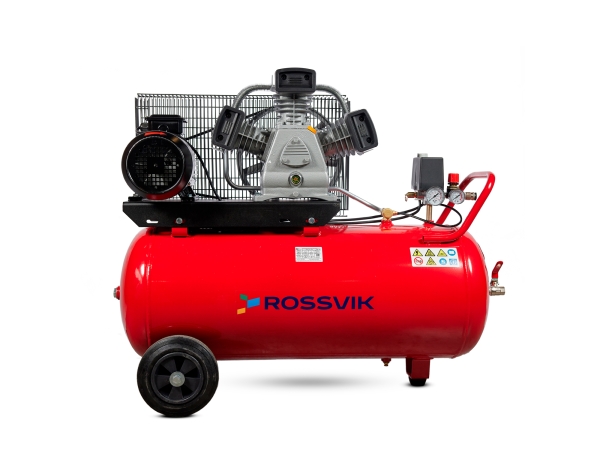 Компрессор ROSSVIK СБ4/С-100.LB40, 580л/мин, 10бар, ресивер 100л, 380В/3кВт RAL3001 КРАСНЫЙ