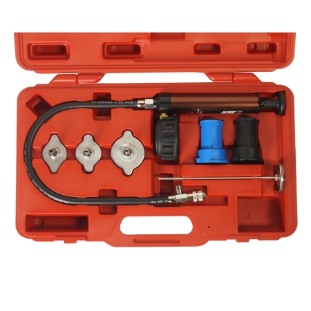 Набор инструментов для тестирования герметичности системы охлаждения 7 предметов в кейсе JTC