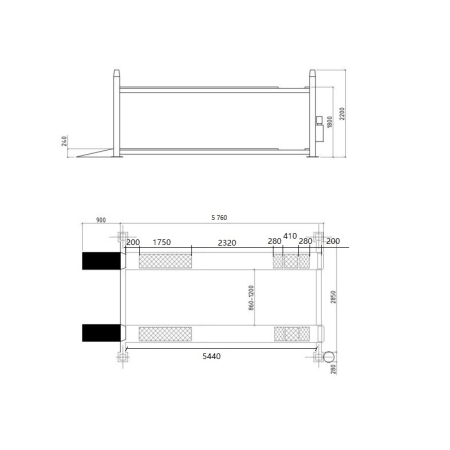 ES5.5D-4L Подъемник 4-хст. г/п 5,5 т, 380 V с траверсой 2,0 т