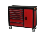 Тележка инструментальная 7 секций красная с боковым ящиком JTC