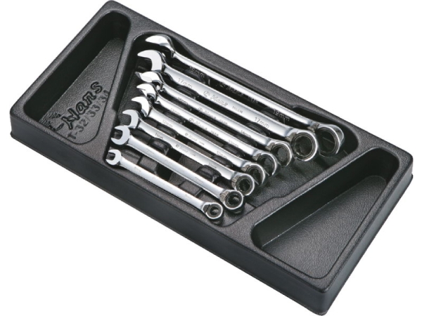 Набор ключей трещоточных с реверсом Hans в ложементе, TT-34