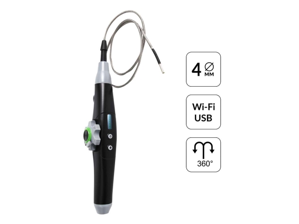 Видеоэндоскоп управляемый WIFI/USB, 1Мп, 1168х720, 1м, 4мм зонд, 360° iCartool IC-V1042W