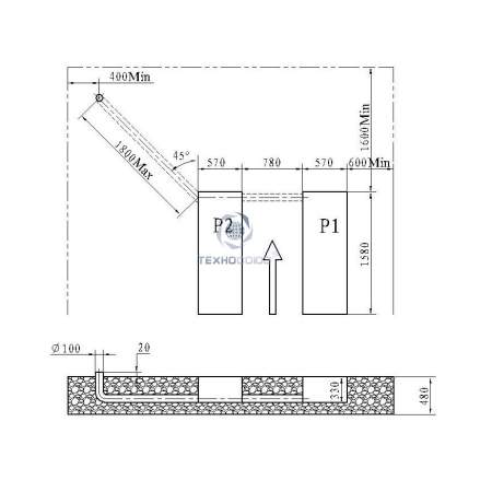 Подъемник ножничного типа 3т заглубляемый TS-1104