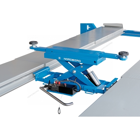 Подъемник четырехстоечный 5 т, c ручной траверсой 3 т N433, для сход-развала, электростопоры, синий 4450J_EB(M) (NORDBERG)