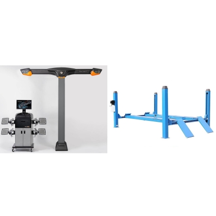 TS5.5D-4L Подъемник 4-хст. г/п 5,5 т, 380 V с траверсой+T 7204 TAS Стенд сход-развал 3D Техно Вектор