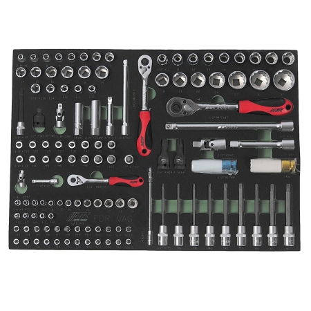 Набор инструментов 123 предмета слесарно-монтажный (VAG) в ложементе JTC