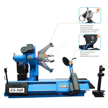 Комплект ES-56D Шиномонтажный стенд грузовой 14-56”, 380В+ES-850 Балансировочный станок 380V