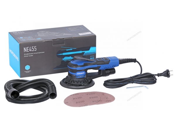 Шлифмашина эксцентриковая 5 мм, диск 150 мм, 4000-10000 об/мин, 350 Вт NE455 (NORDBERG)