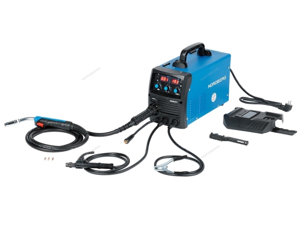 Аппарат сварочный инверторный MIG-MAG + MMA, 220 В WMI201 (NORDBERG)