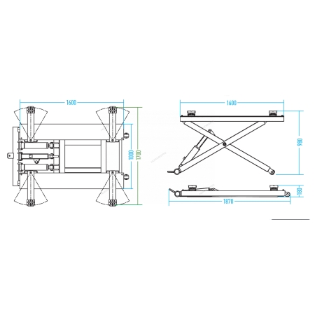 Гидравлический ножничный подъемник 3т мобильный  380в N634-3B_380