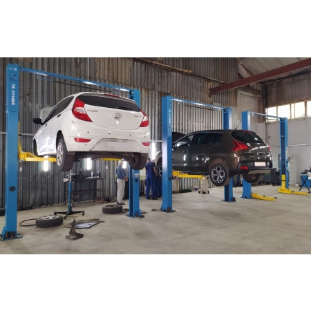 Автомобильный подъемник для автосервиса 4 тонны с верхней синхронизацией + снятие со стопоров с одной колонны TS-1114MR