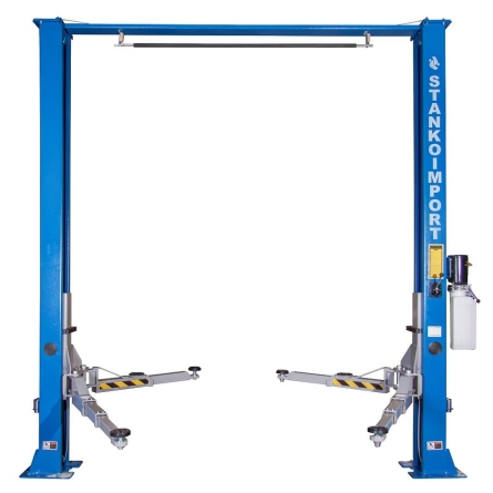 Подъемник авто для гаража 2-х стоечный 4т снятие со стопоров с одной колонны + с верхней синхронизацией 380в ПГВ2-4.0 (М)