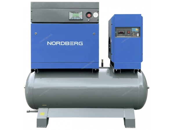 Компрессор винтовой, 7,5 кВт, 10 бар, 960 л/мин, ресивер 350 л, IP23, осушитель NCB10RD (NORDBERG)