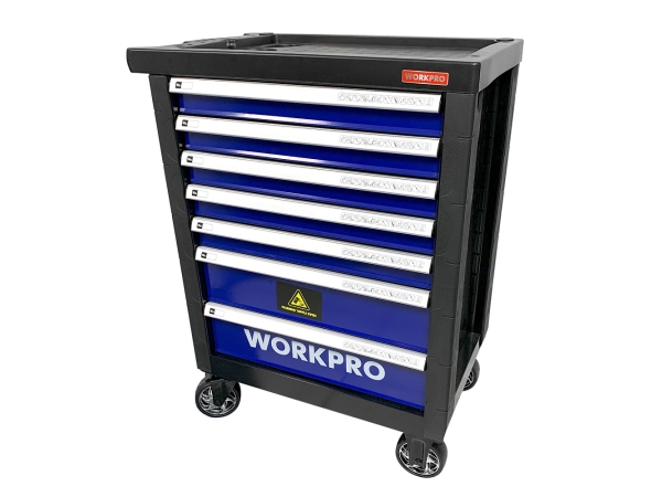 Тележка инструментальная 7 ящиков с 12 ложементами WP285002A WORKPRO (186 предметов)
