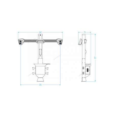 Стенд сход-развал 3D для ям и подъемников, серый C802 (7015) (NORDBERG)