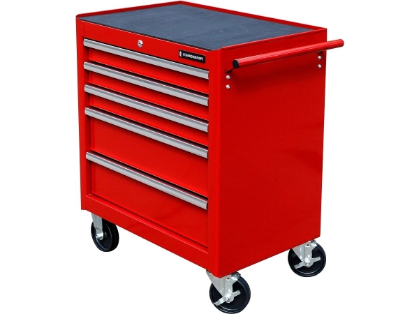 Тележка инструментальная с 5 ящиками, красного цвета