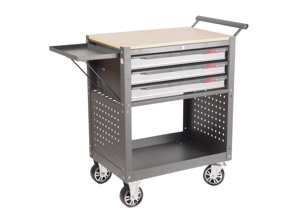 Тележка инструментальная 3 секции серая с открытым отсеком JTC