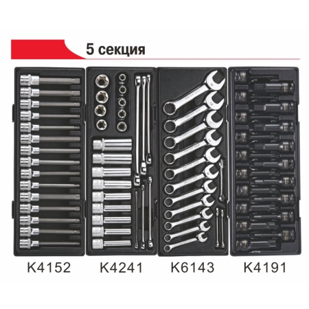 Тележка инструментальная 9 секций (JTC-3931) с набором инструментов 578 предметов JTC